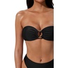 image:imageSUUKSESS Women Bandeau O Ring Bikini Sets Tie Back High Waisted 2 Piece SwimsuitBlack
