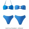 image:imageSUUKSESS Women Bandeau O Ring Bikini Sets Tie Back High Waisted 2 Piece SwimsuitBlue