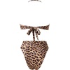 image:imageSUUKSESS Women Bandeau O Ring Bikini Sets Tie Back High Waisted 2 Piece SwimsuitLeopard