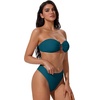 image:imageSUUKSESS Women Bandeau O Ring Bikini Sets Tie Back High Waisted 2 Piece SwimsuitPeacock Blue