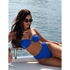 image:imageSUUKSESS Women Bandeau O Ring Bikini Sets Tie Back High Waisted 2 Piece SwimsuitRoyal Blue