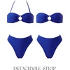 image:imageSUUKSESS Women Bandeau O Ring Bikini Sets Tie Back High Waisted 2 Piece SwimsuitRoyal Blue