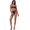 image:imageSUUKSESS Women Bandeau O Ring Bikini Sets Tie Back High Waisted 2 Piece SwimsuitShiny Black