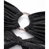 image:imageSUUKSESS Women Bandeau O Ring Bikini Sets Tie Back High Waisted 2 Piece SwimsuitShiny Black