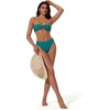 image:imageSUUKSESS Women Bandeau O Ring Bikini Sets Tie Back High Waisted 2 Piece SwimsuitShiny Green