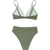 image:imageSUUKSESS Women High Waisted High Cut Bikini Set Sexy Triangle Two Piece Swimsuits127 Army Green
