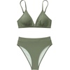 image:imageSUUKSESS Women High Waisted High Cut Bikini Set Sexy Triangle Two Piece Swimsuits127 Army Green