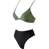 image:imageSUUKSESS Women High Waisted High Cut Bikini Set Sexy Triangle Two Piece Swimsuits127 Army Green Black