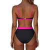 image:imageSUUKSESS Women High Waisted High Cut Bikini Set Sexy Triangle Two Piece Swimsuits127 Black Hot Pink