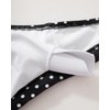 image:imageSUUKSESS Women High Waisted High Cut Bikini Set Sexy Triangle Two Piece Swimsuits127 Black White Polka Dots