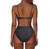 image:imageSUUKSESS Women High Waisted High Cut Bikini Set Sexy Triangle Two Piece Swimsuits127 Black White Polka Dots