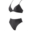 image:imageSUUKSESS Women High Waisted High Cut Bikini Set Sexy Triangle Two Piece Swimsuits127 Black White Polka Dots