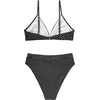 image:imageSUUKSESS Women High Waisted High Cut Bikini Set Sexy Triangle Two Piece Swimsuits127 Black White Polka Dots