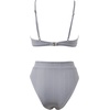 image:imageSUUKSESS Women High Waisted High Cut Bikini Set Sexy Triangle Two Piece Swimsuits127 Black White Striped