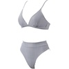 image:imageSUUKSESS Women High Waisted High Cut Bikini Set Sexy Triangle Two Piece Swimsuits127 Black White Striped