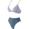 image:imageSUUKSESS Women High Waisted High Cut Bikini Set Sexy Triangle Two Piece Swimsuits127 Black White Striped Blue