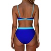 image:imageSUUKSESS Women High Waisted High Cut Bikini Set Sexy Triangle Two Piece Swimsuits127 Blue Color Block
