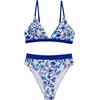 image:imageSUUKSESS Women High Waisted High Cut Bikini Set Sexy Triangle Two Piece Swimsuits127 Blue Floral White