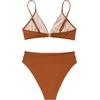image:imageSUUKSESS Women High Waisted High Cut Bikini Set Sexy Triangle Two Piece Swimsuits127 Brick Red