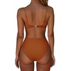 image:imageSUUKSESS Women High Waisted High Cut Bikini Set Sexy Triangle Two Piece Swimsuits127 Brick Red