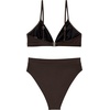 image:imageSUUKSESS Women High Waisted High Cut Bikini Set Sexy Triangle Two Piece Swimsuits127 Dark Brown