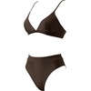 image:imageSUUKSESS Women High Waisted High Cut Bikini Set Sexy Triangle Two Piece Swimsuits127 Dark Brown