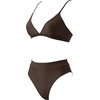 image:imageSUUKSESS Women High Waisted High Cut Bikini Set Sexy Triangle Two Piece Swimsuits127 Deep Brown