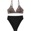 image:imageSUUKSESS Women High Waisted High Cut Bikini Set Sexy Triangle Two Piece Swimsuits127 Leopard Black