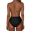 image:imageSUUKSESS Women High Waisted High Cut Bikini Set Sexy Triangle Two Piece Swimsuits127 Leopard Black