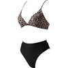 image:imageSUUKSESS Women High Waisted High Cut Bikini Set Sexy Triangle Two Piece Swimsuits127 Leopard Black