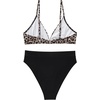 image:imageSUUKSESS Women High Waisted High Cut Bikini Set Sexy Triangle Two Piece Swimsuits127 Leopard Black