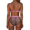 image:imageSUUKSESS Women High Waisted High Cut Bikini Set Sexy Triangle Two Piece Swimsuits127 Leopard Pink