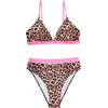 image:imageSUUKSESS Women High Waisted High Cut Bikini Set Sexy Triangle Two Piece Swimsuits127 Leopard Pink