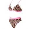 image:imageSUUKSESS Women High Waisted High Cut Bikini Set Sexy Triangle Two Piece Swimsuits127 Leopard Pink