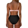 image:imageSUUKSESS Women High Waisted High Cut Bikini Set Sexy Triangle Two Piece Swimsuits127 Pink Black