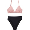 image:imageSUUKSESS Women High Waisted High Cut Bikini Set Sexy Triangle Two Piece Swimsuits127 Pink Black