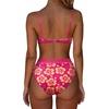 image:imageSUUKSESS Women High Waisted High Cut Bikini Set Sexy Triangle Two Piece Swimsuits127 Pink Yellow Floral