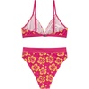 image:imageSUUKSESS Women High Waisted High Cut Bikini Set Sexy Triangle Two Piece Swimsuits127 Pink Yellow Floral