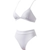 image:imageSUUKSESS Women High Waisted High Cut Bikini Set Sexy Triangle Two Piece Swimsuits127 White