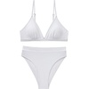 image:imageSUUKSESS Women High Waisted High Cut Bikini Set Sexy Triangle Two Piece Swimsuits127 White
