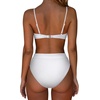 image:imageSUUKSESS Women High Waisted High Cut Bikini Set Sexy Triangle Two Piece Swimsuits127 White