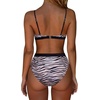 image:imageSUUKSESS Women High Waisted High Cut Bikini Set Sexy Triangle Two Piece Swimsuits127 Zebra Print