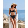 image:imageSUUKSESS Women High Waisted High Cut Bikini Set Sexy Triangle Two Piece SwimsuitsBlack