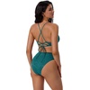 image:imageSUUKSESS Women High Waisted High Cut Bikini Set Sexy Triangle Two Piece SwimsuitsGreen Blue
