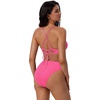image:imageSUUKSESS Women High Waisted High Cut Bikini Set Sexy Triangle Two Piece SwimsuitsHot Pink