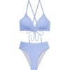 image:imageSUUKSESS Women High Waisted High Cut Bikini Set Sexy Triangle Two Piece SwimsuitsLight Blue