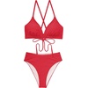 image:imageSUUKSESS Women High Waisted High Cut Bikini Set Sexy Triangle Two Piece SwimsuitsRed