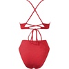 image:imageSUUKSESS Women High Waisted High Cut Bikini Set Sexy Triangle Two Piece SwimsuitsRed