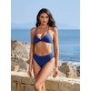 image:imageSUUKSESS Women High Waisted High Cut Bikini Set Sexy Triangle Two Piece SwimsuitsRoyal Blue