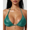 image:imageSUUKSESS Women Sexy High Waisted Bikini Sets Halter String 2 Piece SwimsuitsShiny Green